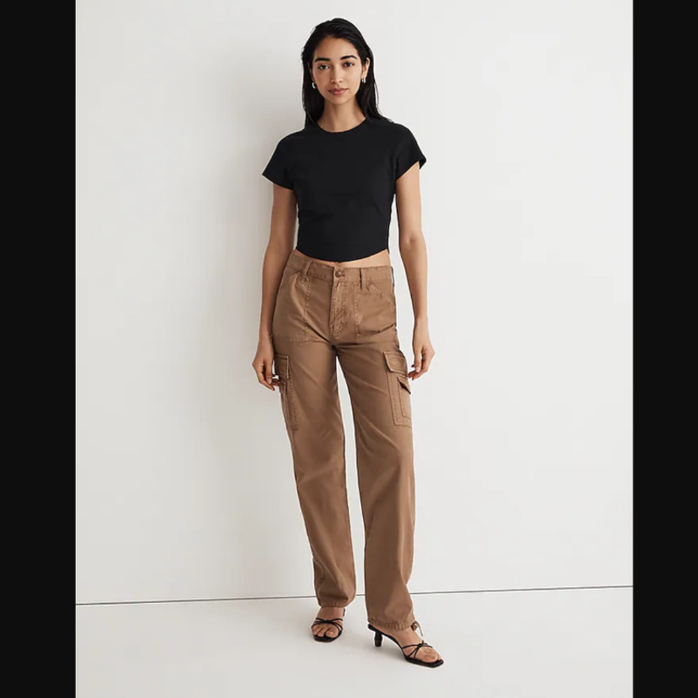 Madewell Garment-Dyed Low-Slung Straight Cargo Pants